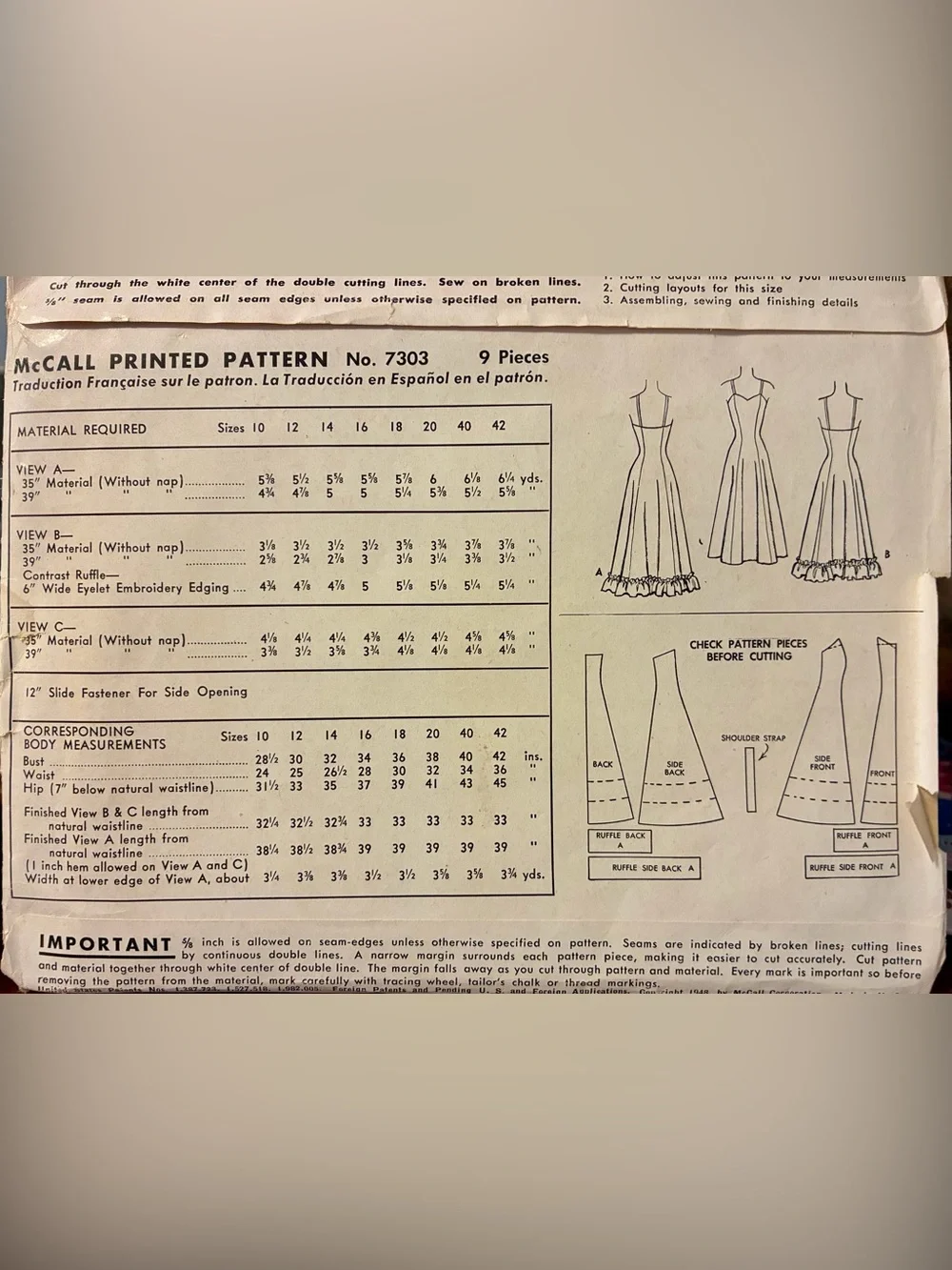 Vintage Uncut McCalls Slip Sewing Pattern - Classic A-Line